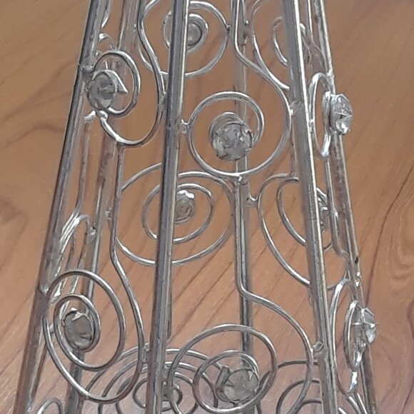 Silver Metal Christmas Tree Candle Holder - Picture 9 of 12